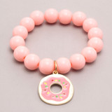 Popular Big Beads Bracelet Children Candy Color Pink Bead Bracelet Kids