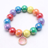 Mermaid Unicorn Rainbow Pendant Bracelet Charm Bead Bracelet for Kids Girl Friendship Bracelet Gift