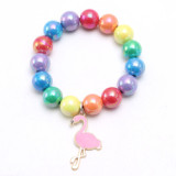 Mermaid Unicorn Rainbow Pendant Bracelet Charm Bead Bracelet for Kids Girl Friendship Bracelet Gift