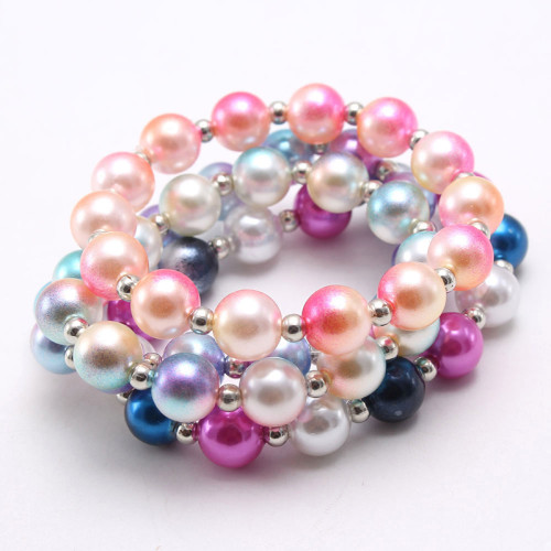 Wholesale Beaded Stretch Bracelet Handmade Multicolor Pearl Bead Girls Bracelets