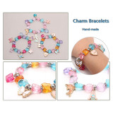 Wholesale Cartoon Shell Butterfly Resin Glass Beads Kids Bracelet For Little Girls