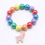 Mermaid Unicorn Rainbow Pendant Bracelet Charm Bead Bracelet for Kids Girl Friendship Bracelet Gift