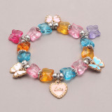 Wholesale Cartoon Shell Butterfly Resin Glass Beads Kids Bracelet For Little Girls