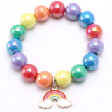 Mermaid Unicorn Rainbow Pendant Bracelet Charm Bead Bracelet for Kids Girl Friendship Bracelet Gift