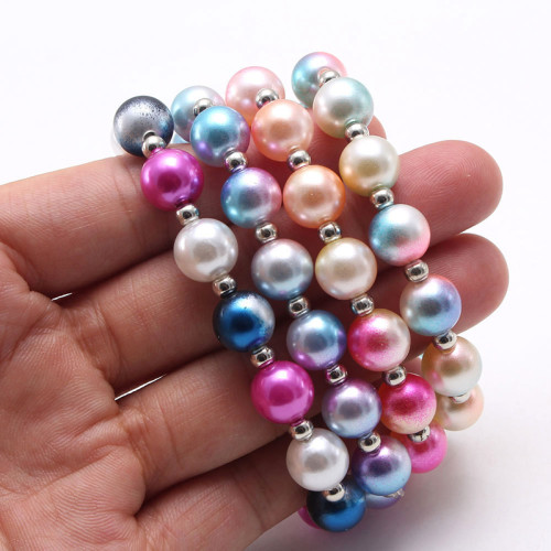 Wholesale Beaded Stretch Bracelet Handmade Multicolor Pearl Bead Girls Bracelets