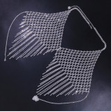 Nightclubs Shiny Tassel Chest Necklace Grid Rhinestone Body Chains
