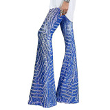 Sequin casual pants women's new European and American high-waisted loose straight leg trousers in the autumn of 2022 issued on behalf of 77221