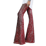 Sequin casual pants women's new European and American high-waisted loose straight leg trousers in the autumn of 2022 issued on behalf of 77221