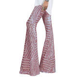 Sequin casual pants women's new European and American high-waisted loose straight leg trousers in the autumn of 2022 issued on behalf of 77221