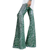 Sequin casual pants women's new European and American high-waisted loose straight leg trousers in the autumn of 2022 issued on behalf of 77221