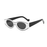New fashion oval paint sunglasses European and American retro sunglasses personality street cat eye sunglasses
