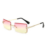 Custom Hot Sale Rimless Square shades Small Frameless Sun Glasses Vintage Sunglasses 2022