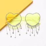 New Fashion  Diamond Fringe Heart Party Glasses Fancy Diamond Sunglasses Candy Color Accessories For Girl Party