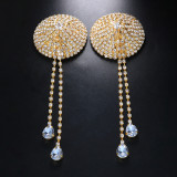 New Rhinestone Breast Sticker Nightclub Bikini Sexy Fun Rhinestone Milk Chain Nipples Sticker Jewelry Body Chain Chest Sticker