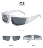 2022 Women Square Sports Y2K Steampunk Sunglasses Men UV400 Punk Cycling sport Shades Colorful Gafas De Sol