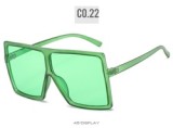 2022 Fashion Big Square frame One Piece Sunglasses Oversized colorful Brand Designer Sun Glasses Shades Women