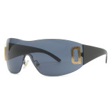 Luxury oversized Rimless Sunglasses Women Punk One Piece y2k Sun Glasses Ladies 2023 Lentes UV400 CE Shades Eyewear Gafas De Sol
