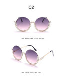 2022 High quality fashion diamond shades sunglasses street beat crystal diamond sunglasses round rhinestone sunglasses
