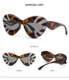 Luxury Inflated Cateye Sunglasses Unique Trendy plastic Cute Hip Hop 2023 Zebra Cat Eye Lentes De Sol Gafas Inflatable sunglass