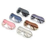 4547 Customize Logo Eyewear UV400 One Piece Lens Sun Glasses Big Frame Punk shades for women oversized sunglasses