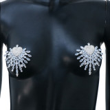 Hot Selling Fans Zircon Oval Shape Nipple Pasties Shiny Crystal Heart Nipple Chest Stickers Bra Jewelry Accessories