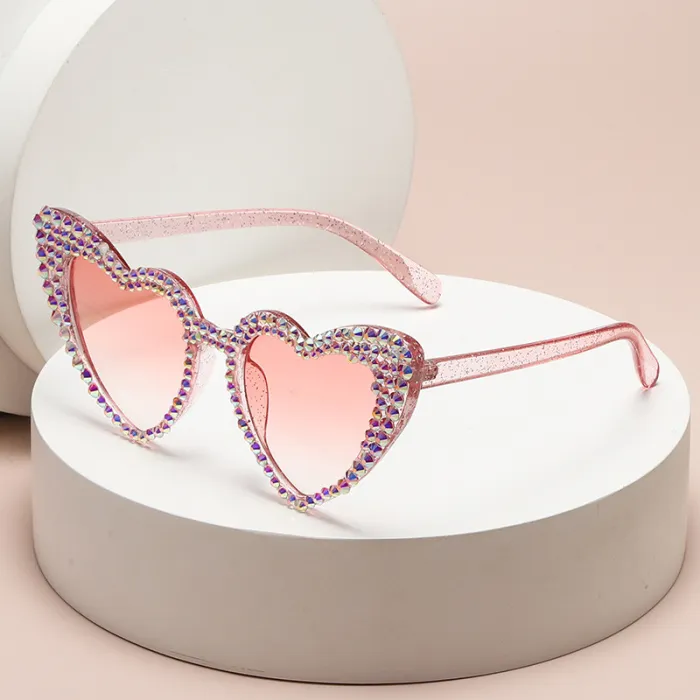 8877 Valentine's Day luxury diamond sunglasses sexy heart women sunglasses fashion love sunglasses 2023