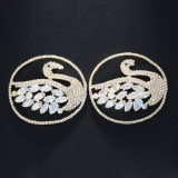New Zircon Chest Ornament Personalized Creativity Swan Full Diamond Chest Patch Sexy Fun Breast Sticker Body Accessories