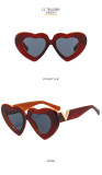 Gift Love Cateye Popular Personalized Peach Heart Jelly Color 2023 Eyewear Manufacture Heart Shaped Sunglasses