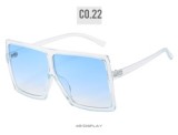 2022 Fashion Big Square frame One Piece Sunglasses Oversized colorful Brand Designer Sun Glasses Shades Women