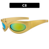 New Fashion Sports Sun glasses Women Trends 2000'S Shades UV400 De Sol Oculos 2023 Y2K Futuristic Sunglasses Custom Logo