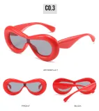 Luxury Inflated Cateye Sunglasses Unique Trendy plastic Cute Hip Hop 2023 Zebra Cat Eye Lentes De Sol Gafas Inflatable sunglass