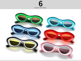 Popular Trendy Cat Shapes Ins Sunglasses Retro Oval Sunglasses Wrap Around Sun Glasses Shades Eyewear De Sol Oculos