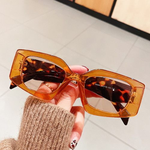 9596 fashion irregular polygonal sun glasses women 2023 new trendy brand designer green leopard sunglasses UV400 custom logo