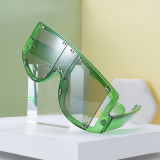 Big Black Frame PC New Style European and American Personality Oversize Square Frame Rivet Colorful Sunglasses 2023