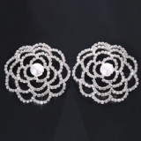Best Selling Hollow Flower-Shaped Accessories Chest Stickers Party Party Sexy Pearl Rhinestone Crystal Breast Stickers Women
