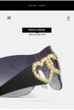 Vintage One Piece Y2K Heart Sunglasses Women New Brand Design Rimless Punk Sport Sun Glasses Men Hip Hop Shades