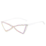 Famous Designer Rhinestone sun glasses Triangular Diamond Sunglasses Women 2022