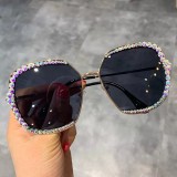 Women Vintage Rhinestone Oversized Square Shape Sun glasses special Manufacturing Sunglasses