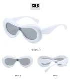 Luxury Inflated Cateye Sunglasses Unique Trendy plastic Cute Hip Hop 2023 Zebra Cat Eye Lentes De Sol Gafas Inflatable sunglass