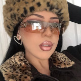 2022 New Punk One Piece Sunglasses Women 2000'S Brand Designer Sun Glasses Y2k Wrap Around Sunshade Eyeglasses Men Eyewear