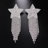 New Geometric Five-Pointed Star Sexy Rhinestone Tassel Chest Stickers European American Chest Ornaments Crystal Nipple Stickers