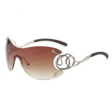 239508 One piece large frame sunglasses oversized designer fashion y2k sunglasses party snake funny sunglasses women