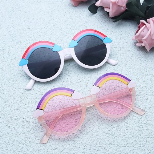 Luxury Rainbow Kids Round Sunglasses Baby Glasses Shades Custom Designer Sun Glasses Gafas de sol Cute Girl Eyewear High Quality