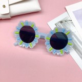 B3219 Retro fashion children's sunglasses Round flower shape travel UV400 sunglasses cute glasses Outdoor Beach Girl Boy Gift