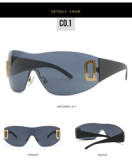 Y2k One-piece sunglasses personality fashion sun glasses shades