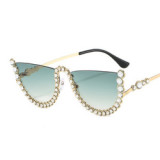 Trend 2022 Custom Logo supplier sunglasses Half Frame Bling Sun glasses For Women