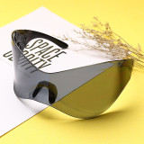 2023 Oversized Punk Sport Futuristic Sunglasses Women Y2k Brand Designer Eyewear Men Fashion Rimless Silver Sun Glasses Oculos