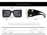 Famous Brand Designer Sunglasses Men Women Big B Square Oversized Shades UV400 Vintage Glasses