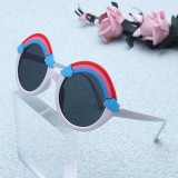 Luxury Rainbow Kids Round Sunglasses Baby Glasses Shades Custom Designer Sun Glasses Gafas de sol Cute Girl Eyewear High Quality