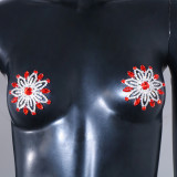 Wholesale Shining Flower Rhinestone Sexy lingerie Nipple Jewelry for Women Crystal Bra Chest Pad Bikini Beach Dance Body Jewelry